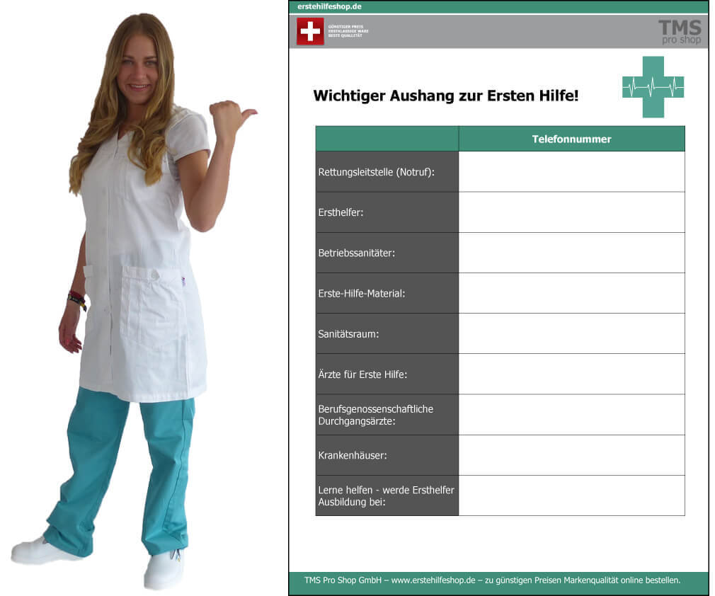 Wichtiger Aushang zur Ersten Hilfe
